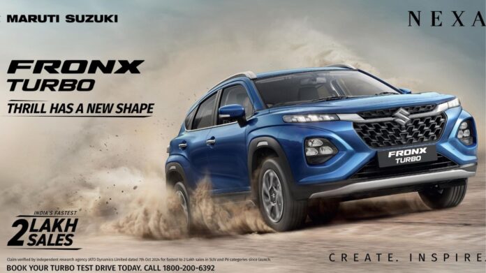 Maruti Suzuki Fronx SUV ने 17 महीने में बनाया 2 लाख यूनिट की बिक्री का रिकॉर्ड !